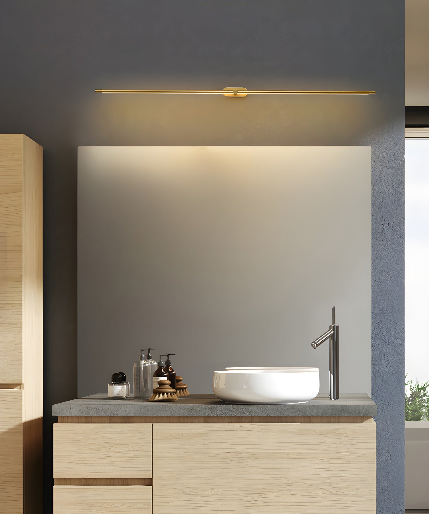 LED Wall Lamp Black Brass Linear Swivel | Modern