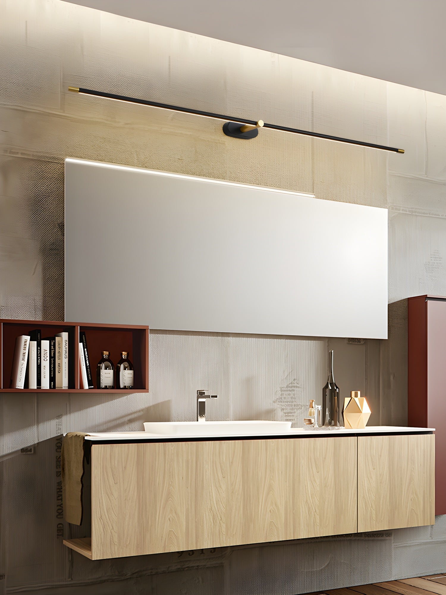 LED Wall Lamp Black Brass Linear Swivel | Modern