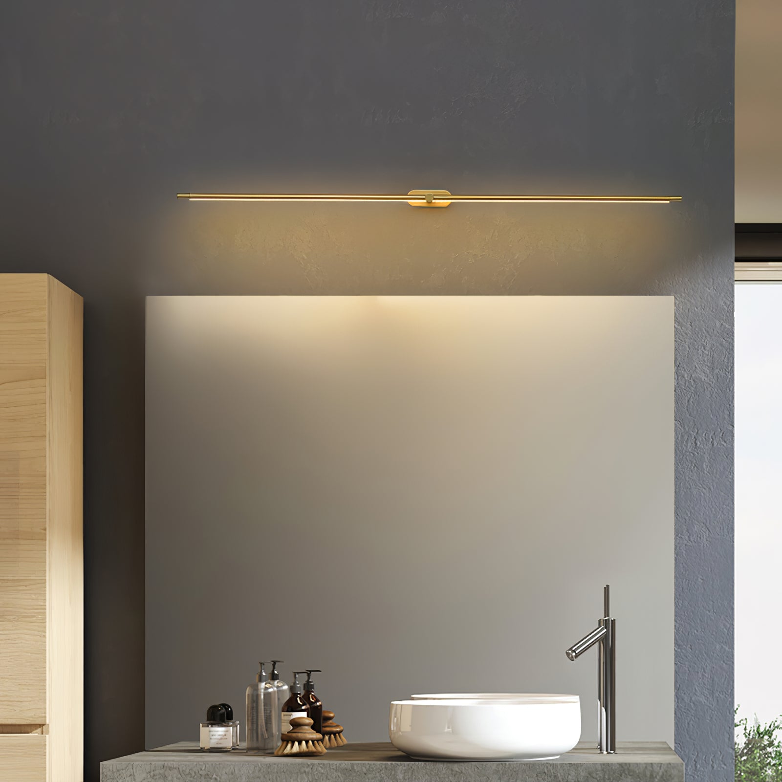 LED Wall Lamp Black Brass Linear Swivel | Modern
