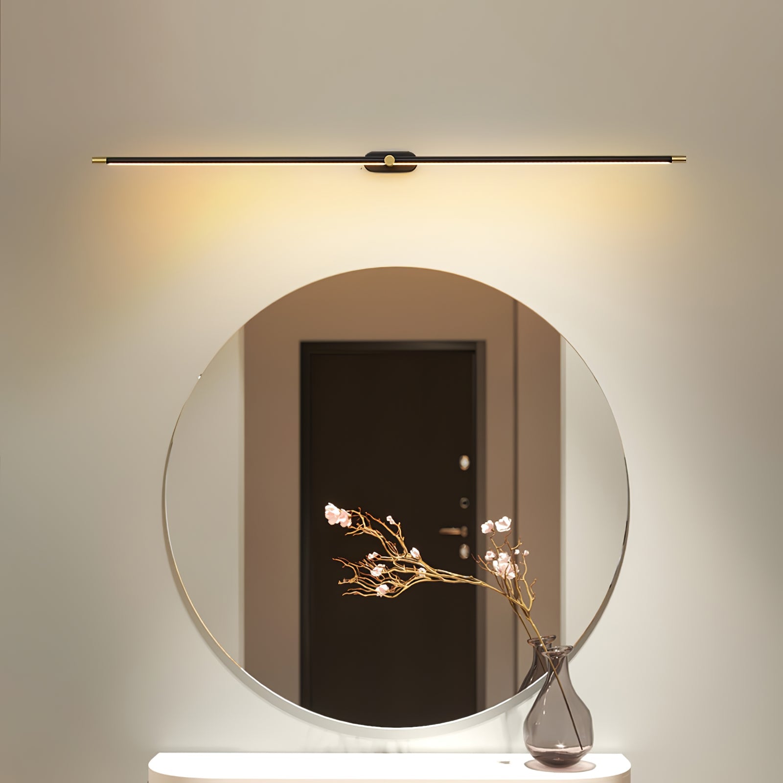 LED Wall Lamp Black Brass Linear Swivel | Modern