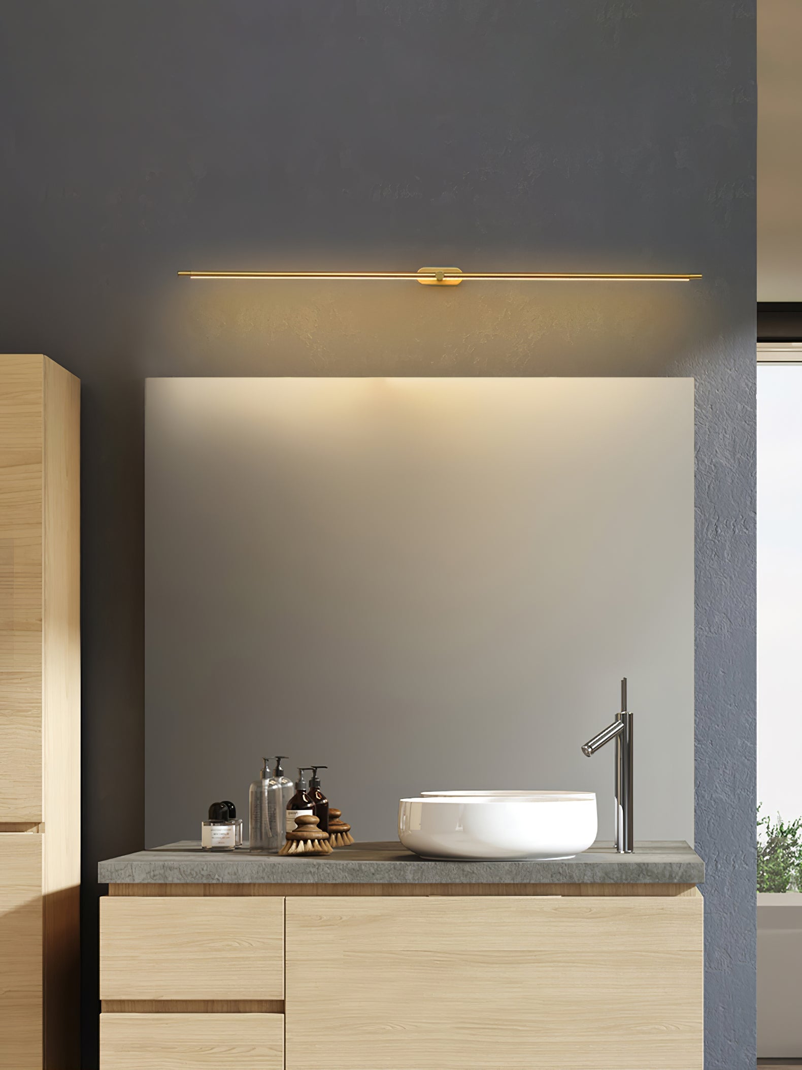 LED Wall Lamp Black Brass Linear Swivel | Modern