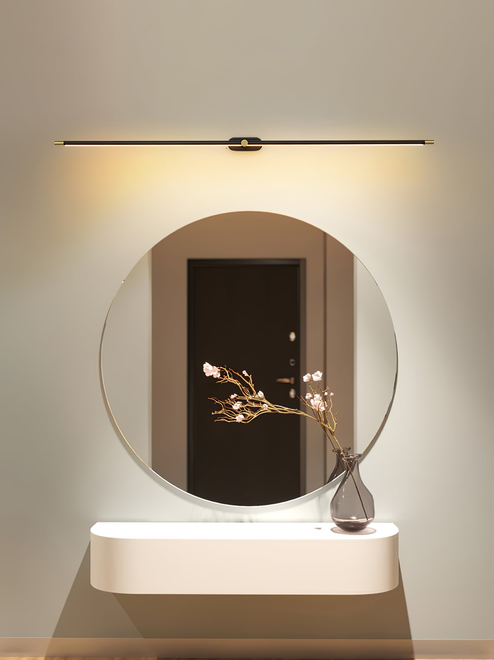 LED Wall Lamp Black Brass Linear Swivel | Modern