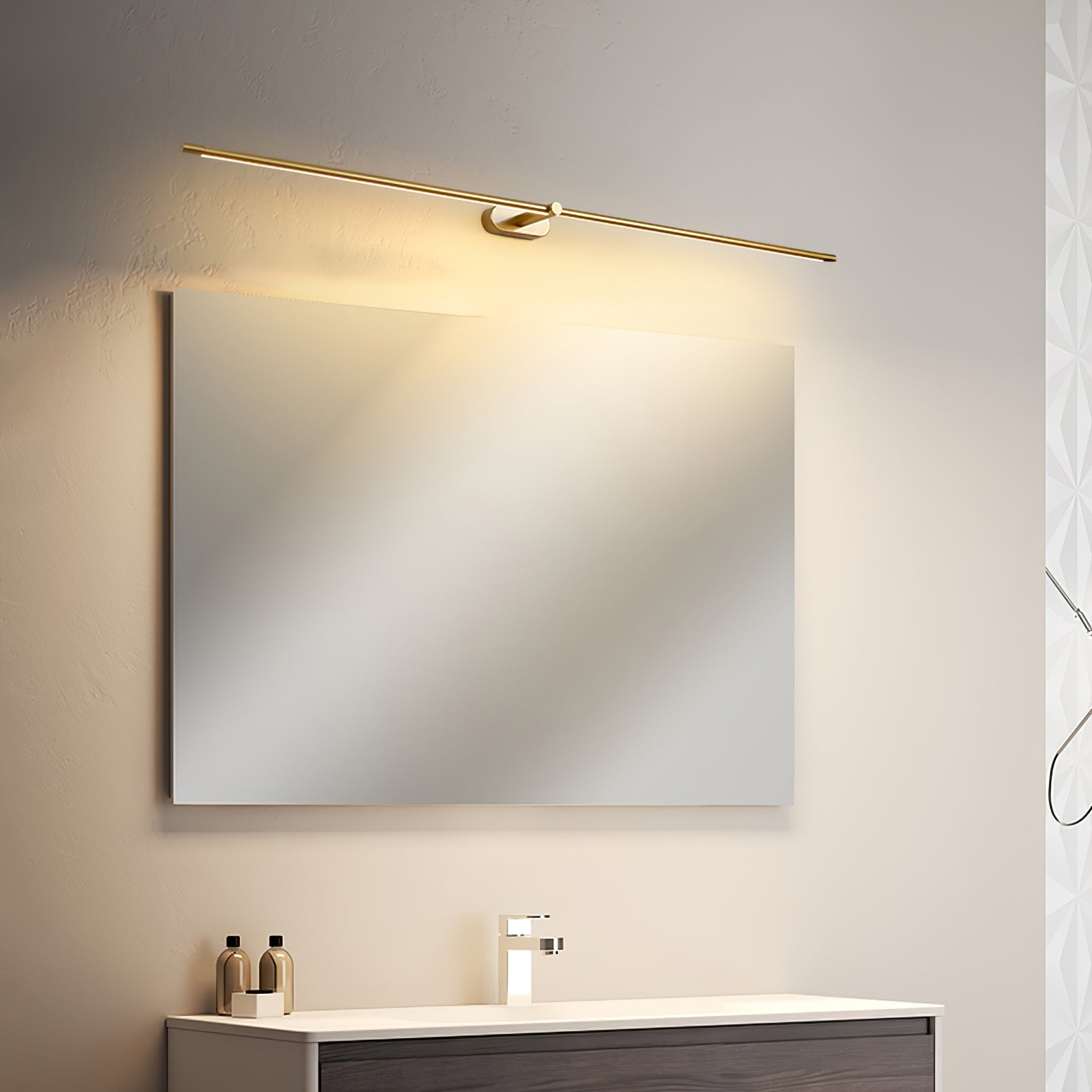 LED Wall Lamp Black Brass Linear Swivel | Modern