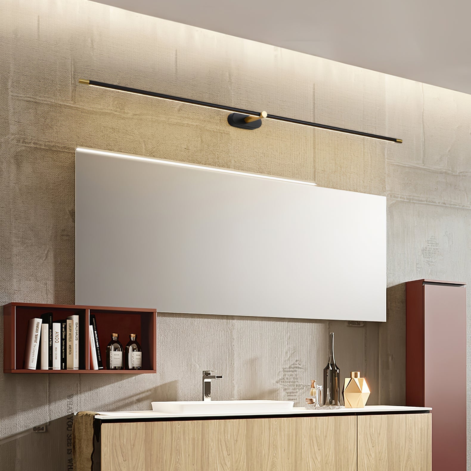 LED Wall Lamp Black Brass Linear Swivel | Modern