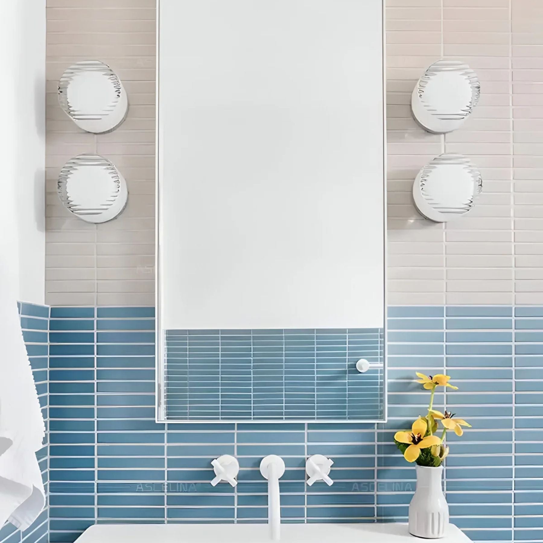 Modern Round Wall Sconce | Amber Glass