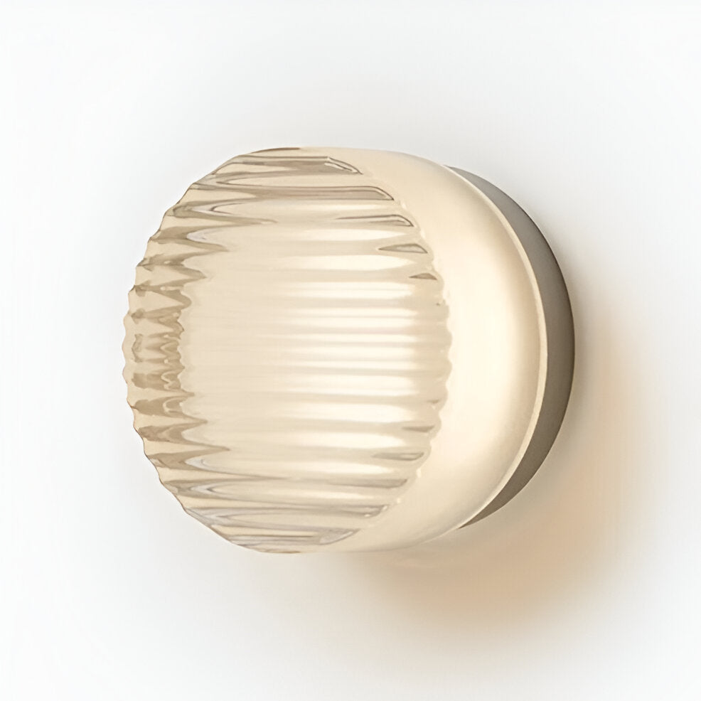 Modern Round Wall Sconce | Amber Glass