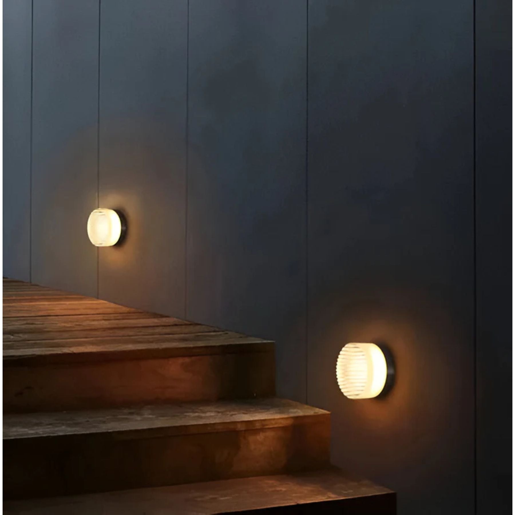 Modern Round Wall Sconce | Amber Glass