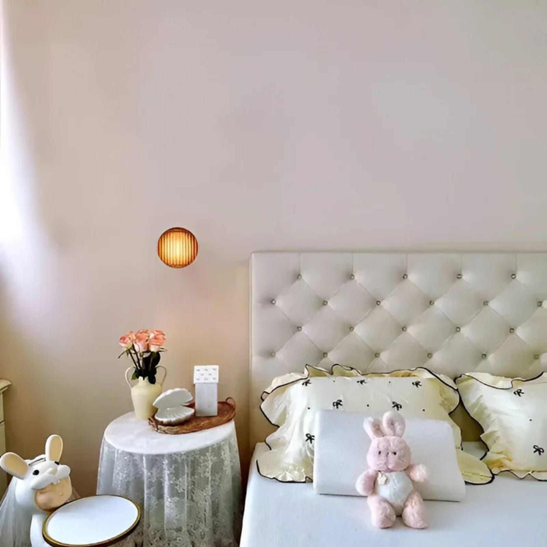 Modern Round Wall Sconce | Amber Glass