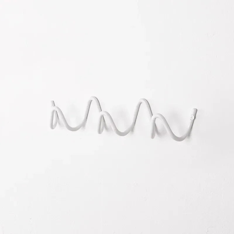 Modern Wrought Iron Wall Hook | Wave Design