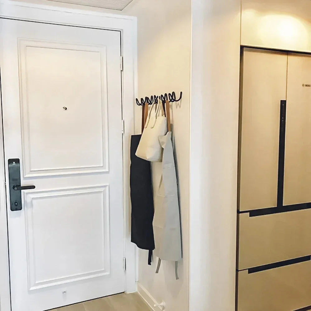 Modern Wrought Iron Wall Hook | Wave Design