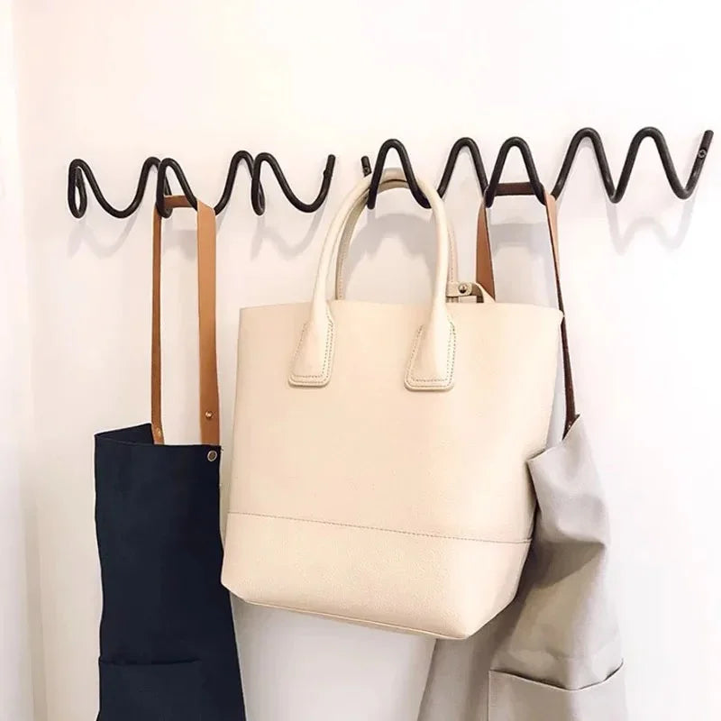 Modern Wrought Iron Wall Hook | Wave Design