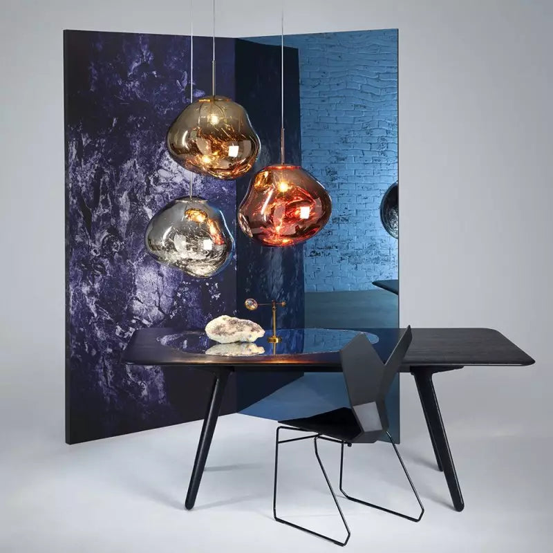 Molten Lava Irregular Glass Sphere Pendant Light | Artistic