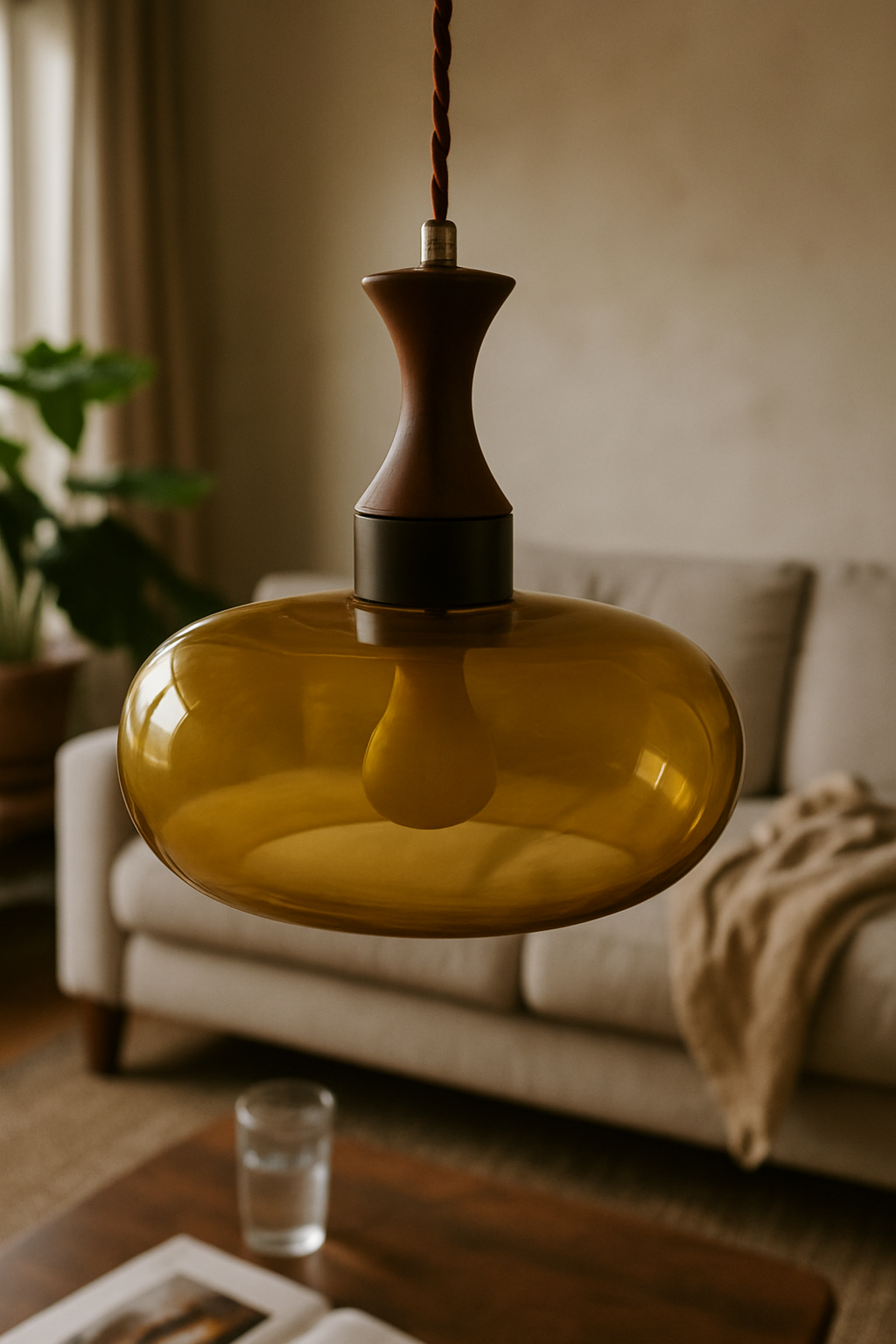 Pendant Lighting Glass Living Room | Wood