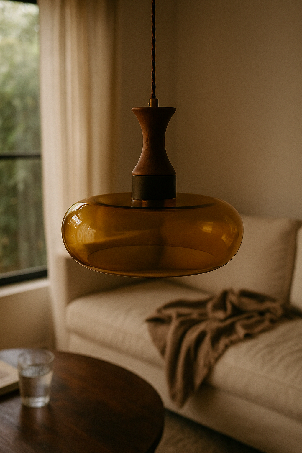 Pendant Lighting Glass Living Room | Wood