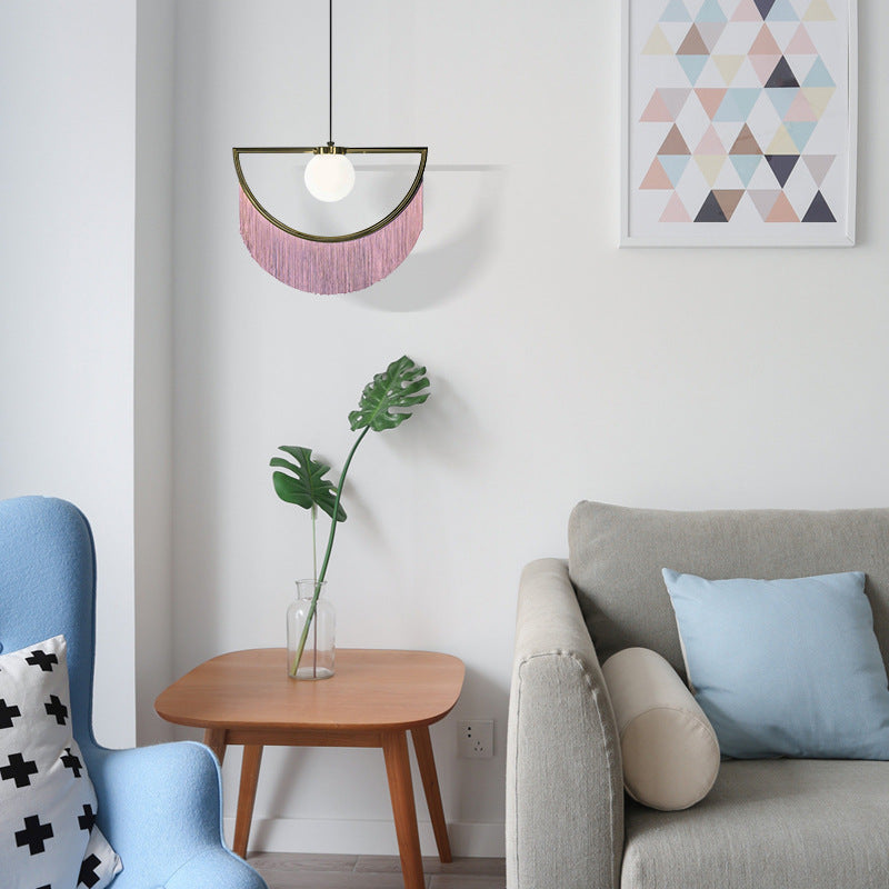 Pendant Lighting Modern Living Room | Hanging Fringe