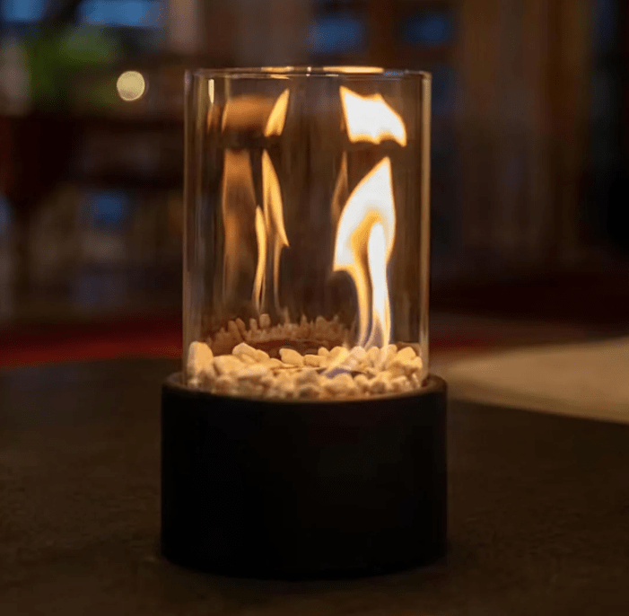 Portable Glass Cylinder Smokeless Fire Pit | Outdoor