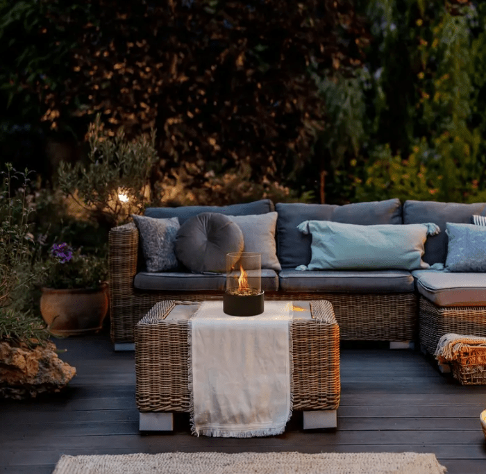 Portable Glass Cylinder Smokeless Fire Pit | Outdoor
