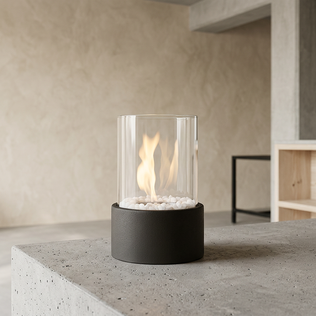 Portable Glass Cylinder Smokeless Fire Pit | Outdoor