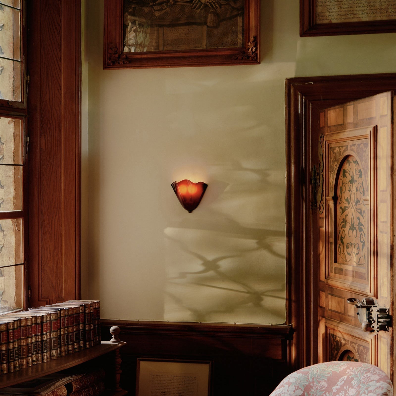 Retro Stained Glass Wall Sconce | Skirt Shell