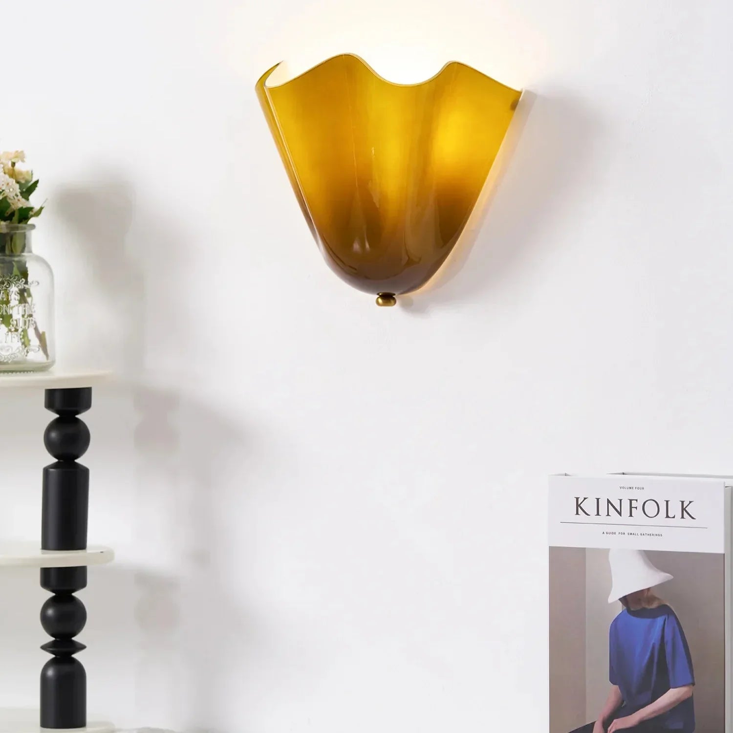 Retro Stained Glass Wall Sconce | Skirt Shell