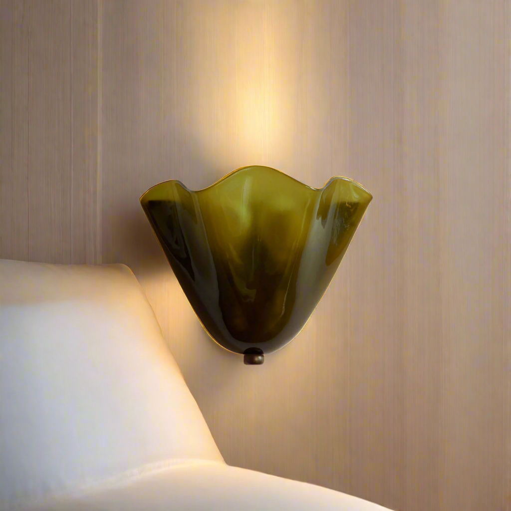 Retro Stained Glass Wall Sconce | Skirt Shell
