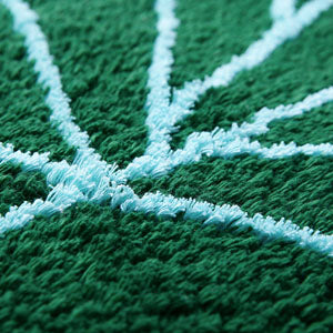 Rug Leaf Shape Green Bedroom | Fluffy
