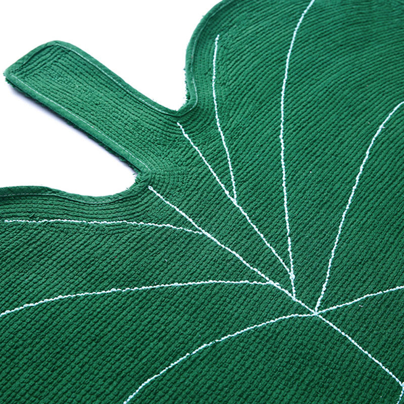 Rug Leaf Shape Green Bedroom | Fluffy