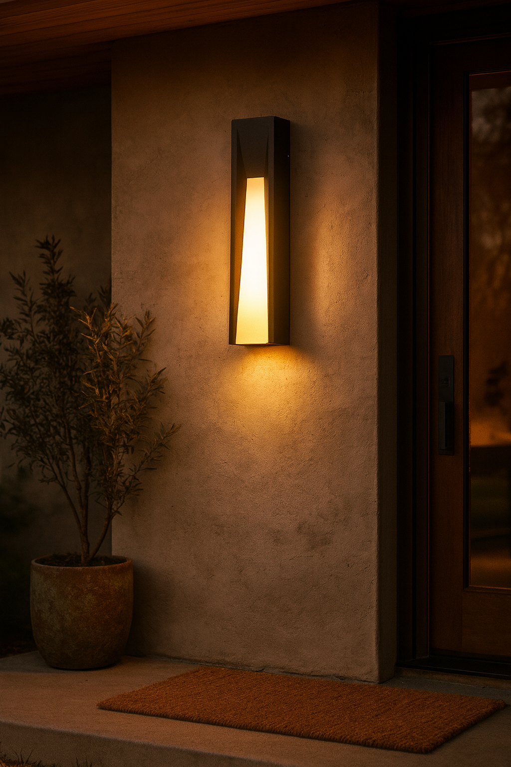 Sleek Contemporary Outdoor Wall Lights | Vertical Entrance Lighting