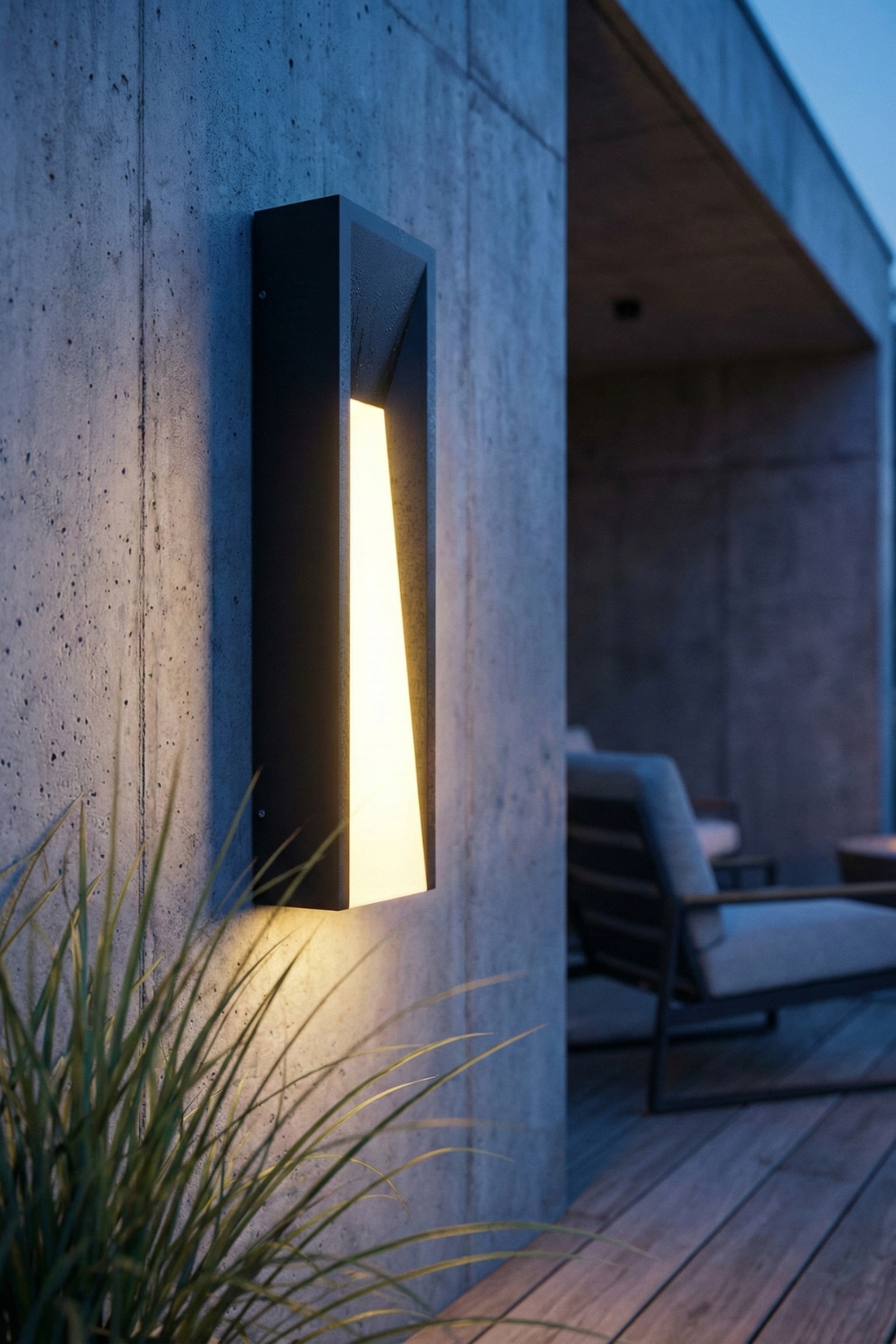 Sleek Contemporary Outdoor Wall Lights | Vertical Entrance Lighting