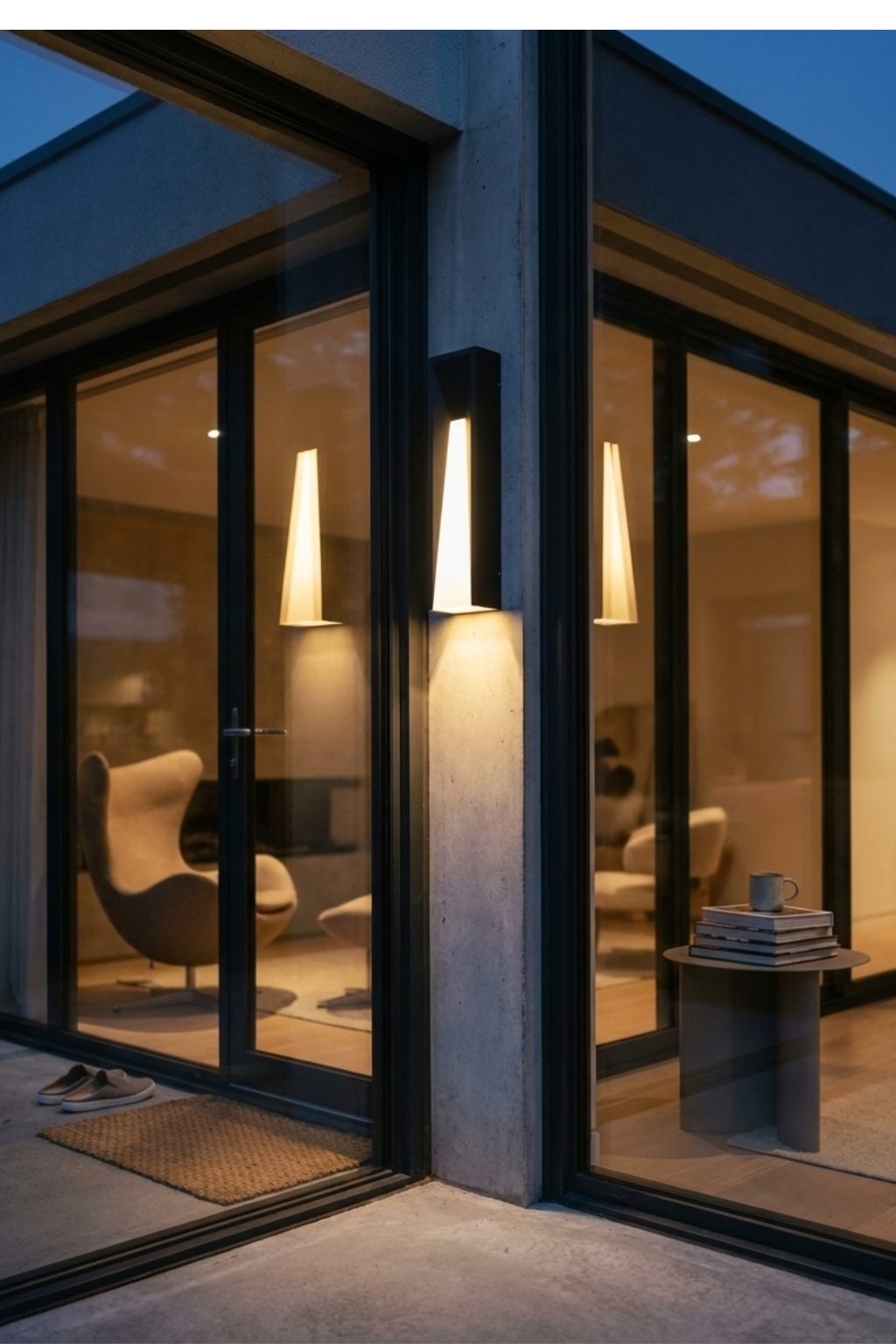Sleek Contemporary Outdoor Wall Lights | Vertical Entrance Lighting