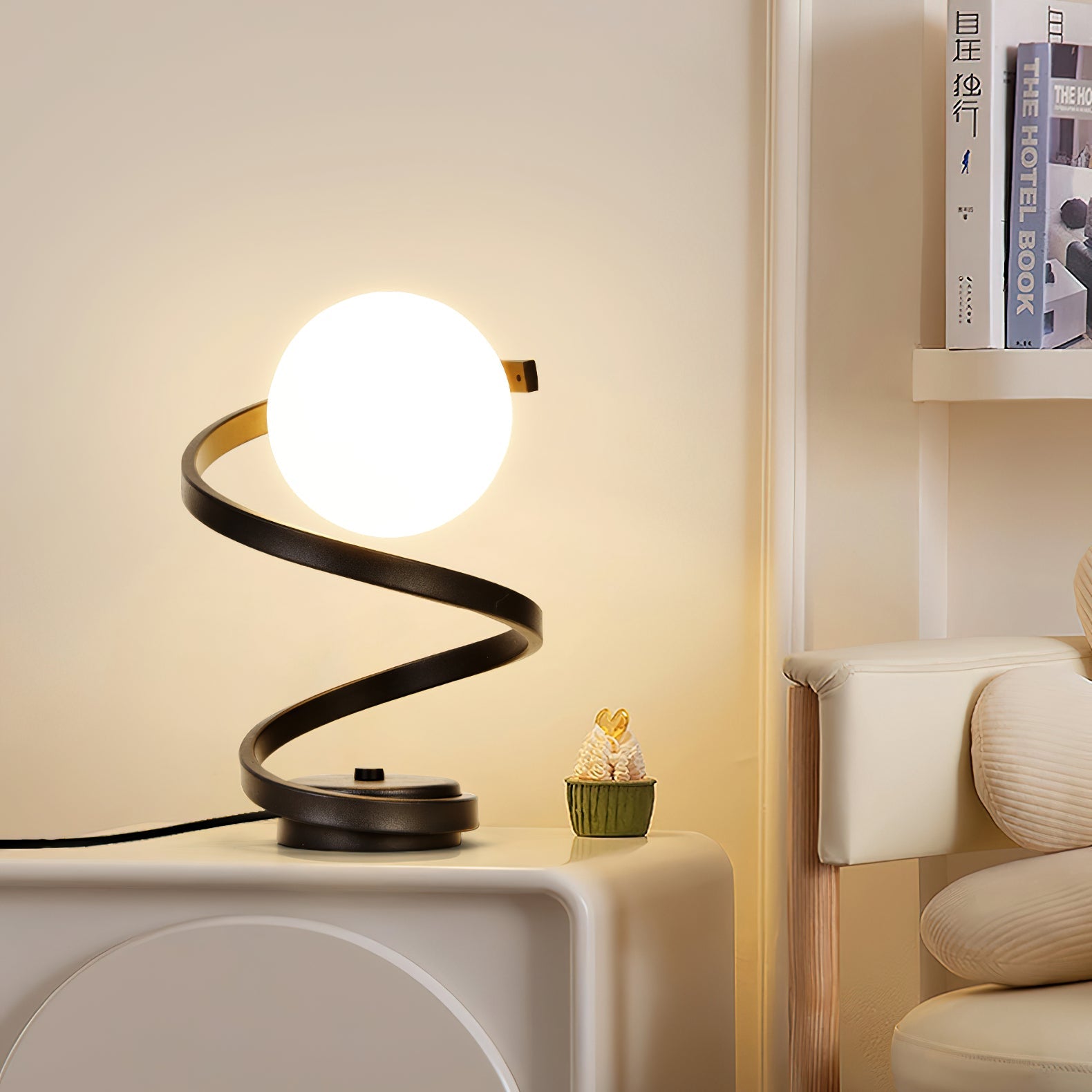 Table Lamps Glass Spiral Bedroom | LED