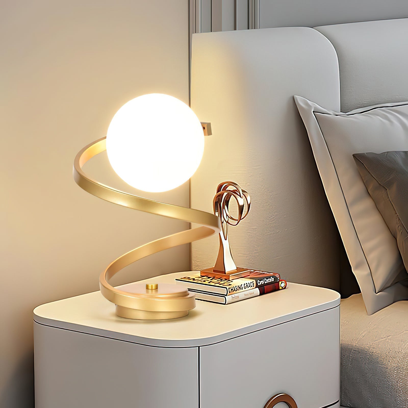 Table Lamps Glass Spiral Bedroom | LED