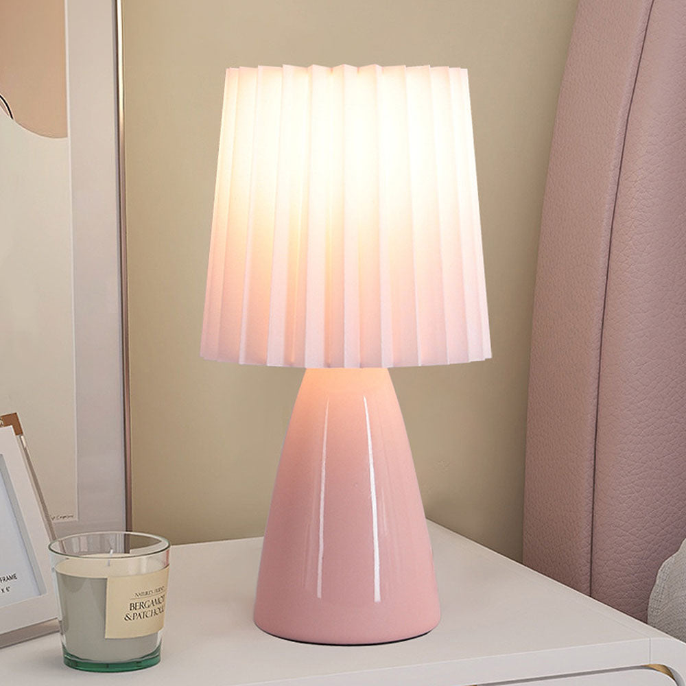 Table Lamps Pleated Bedroom | Ceramic Base