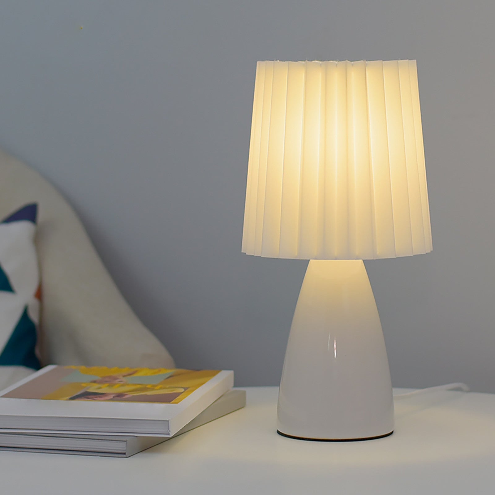Table Lamps Pleated Bedroom | Ceramic Base