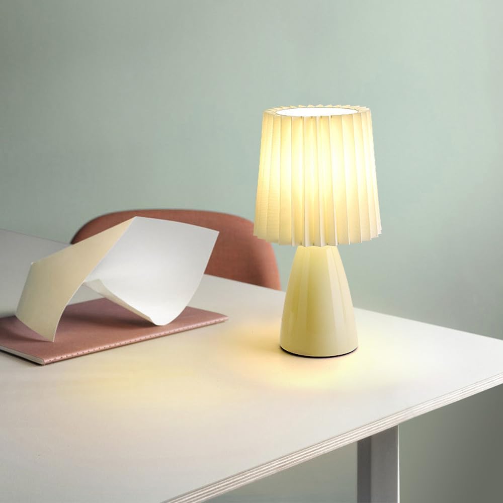 Table Lamps Pleated Bedroom | Ceramic Base