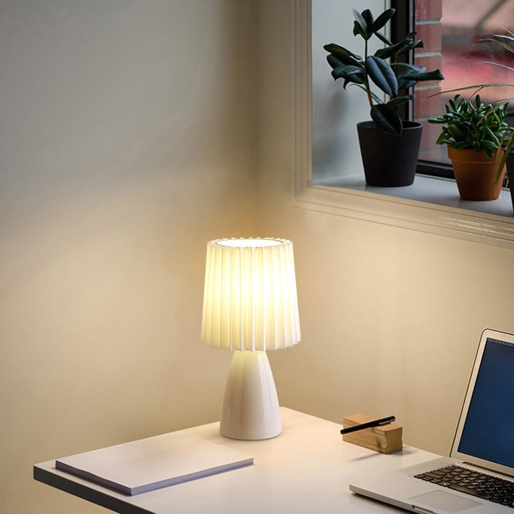 Table Lamps Pleated Bedroom | Ceramic Base