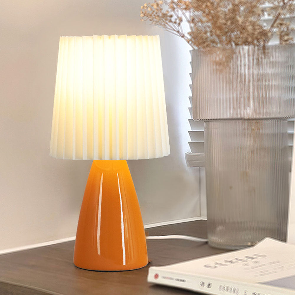 Table Lamps Pleated Bedroom | Ceramic Base