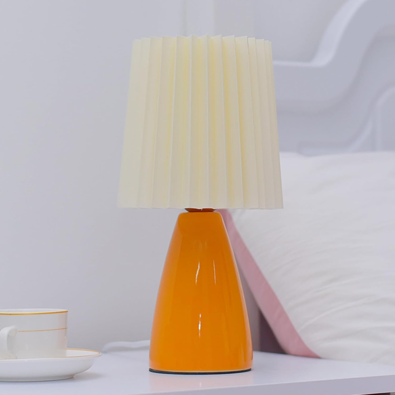 Table Lamps Pleated Bedroom | Ceramic Base