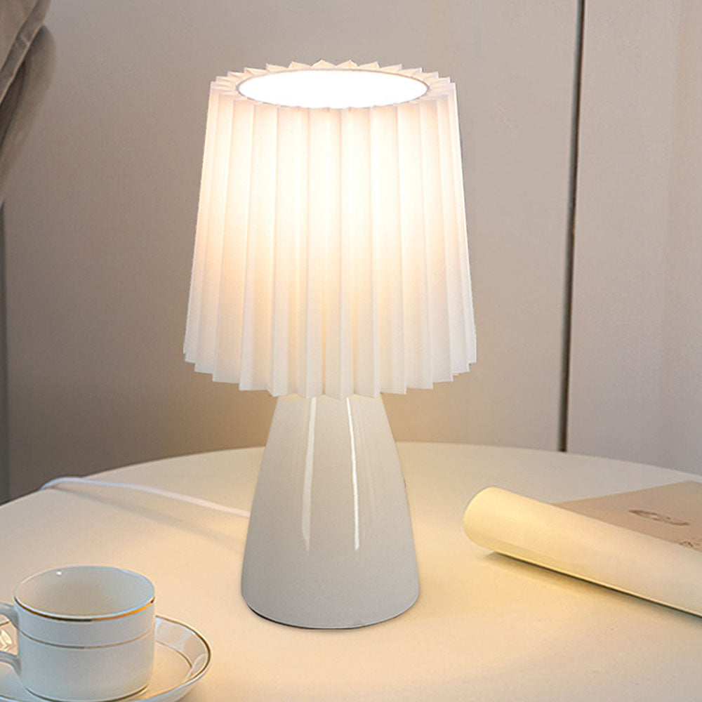Table Lamps Pleated Bedroom | Ceramic Base