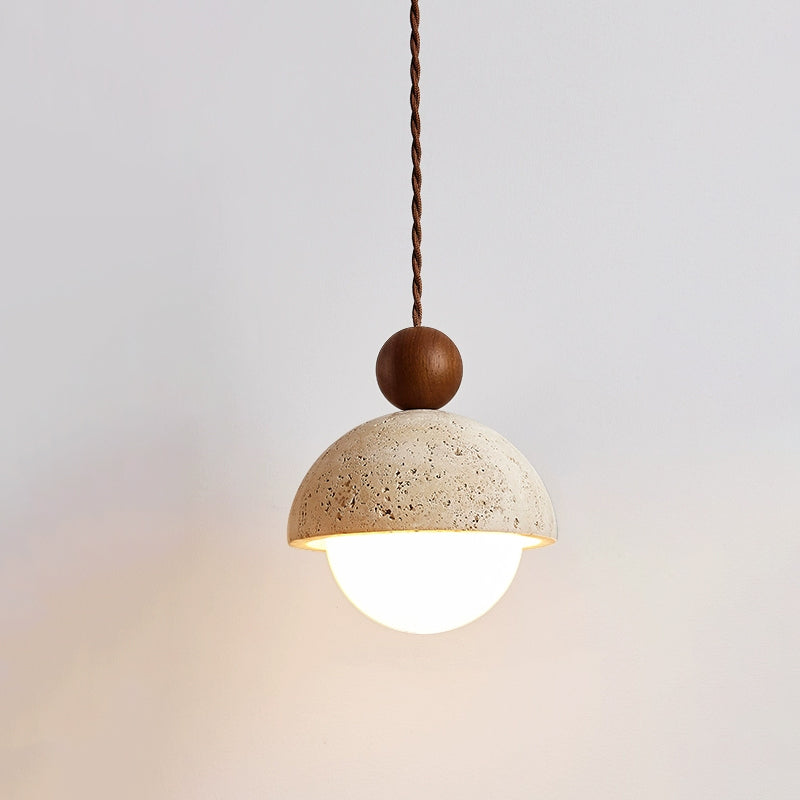 Travertine Dome Glass Design Hanging | Pendant Light