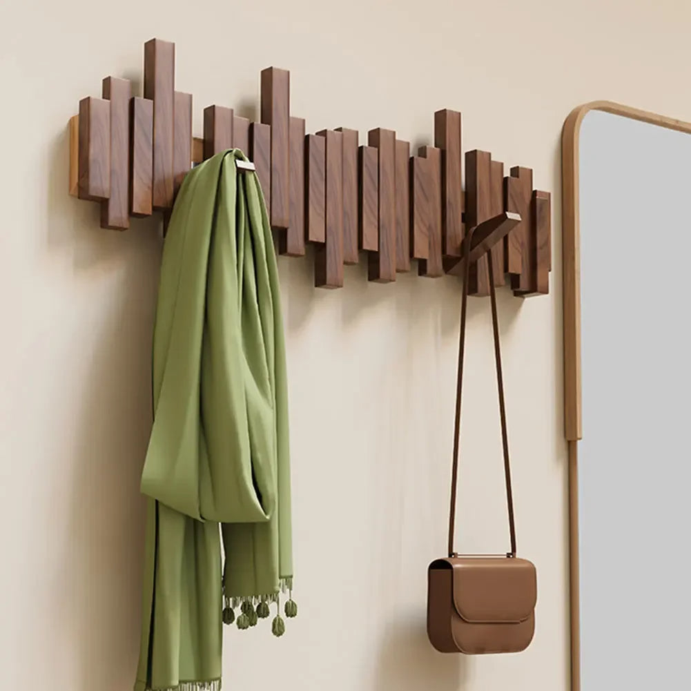Wall Mounted Coat Rack Wooden | Hooks for Wall
