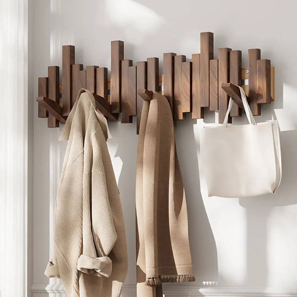 Wall Mounted Coat Rack Wooden | Hooks for Wall