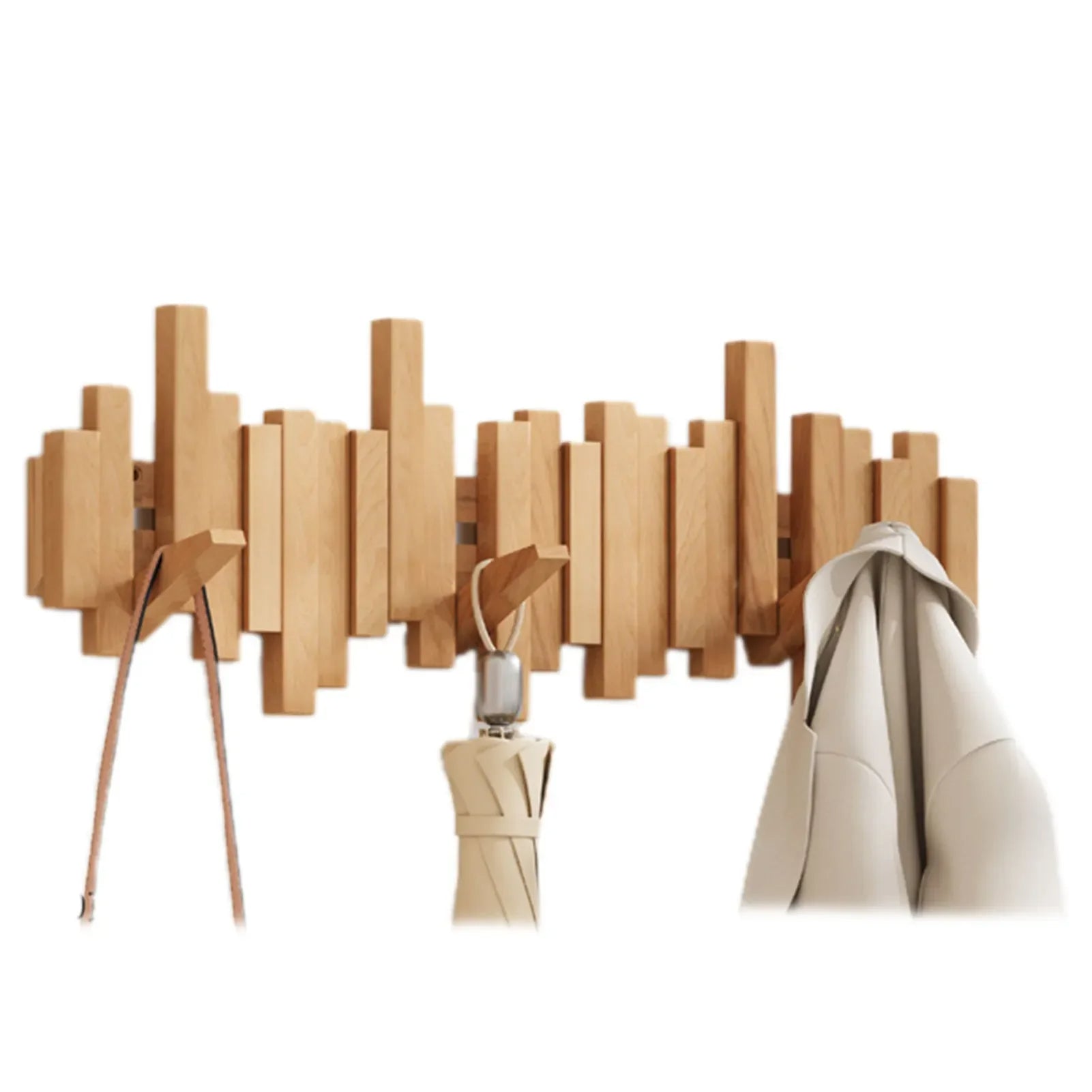 Wall Mounted Coat Rack Wooden | Hooks for Wall