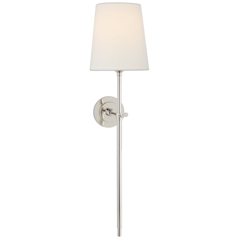 Wall Sconce Brass Fabric Tapered Shade | Wall Lighting