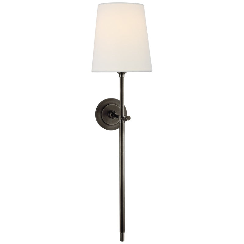 Wall Sconce Brass Fabric Tapered Shade | Wall Lighting