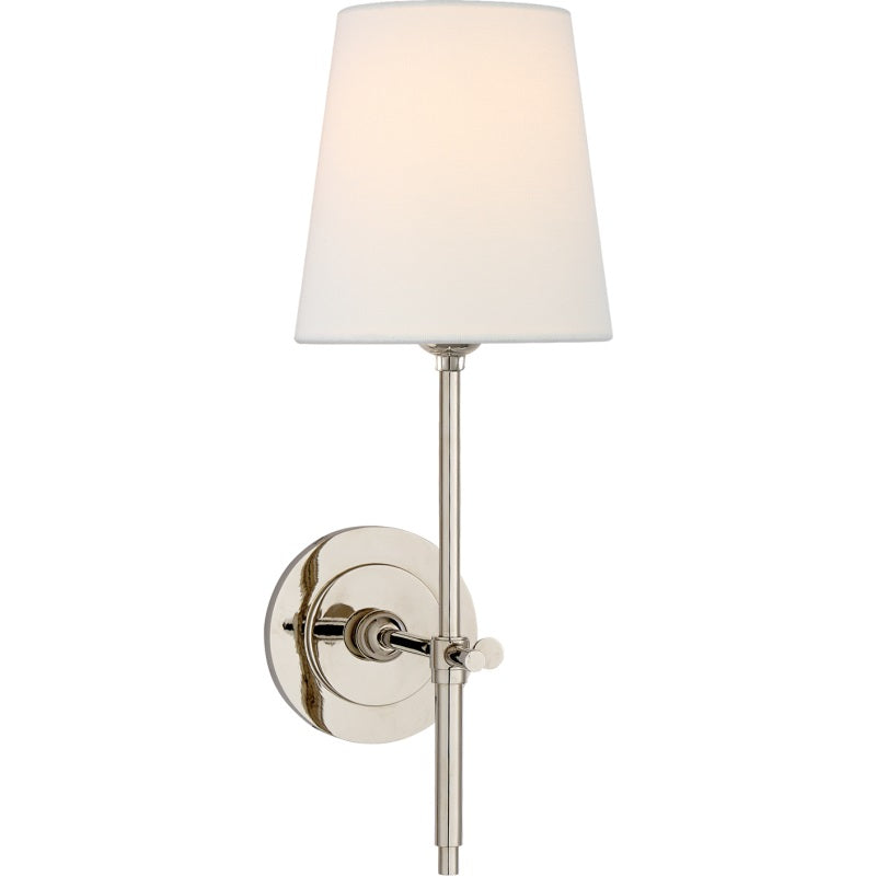 Wall Sconce Brass Fabric Tapered Shade | Wall Lighting