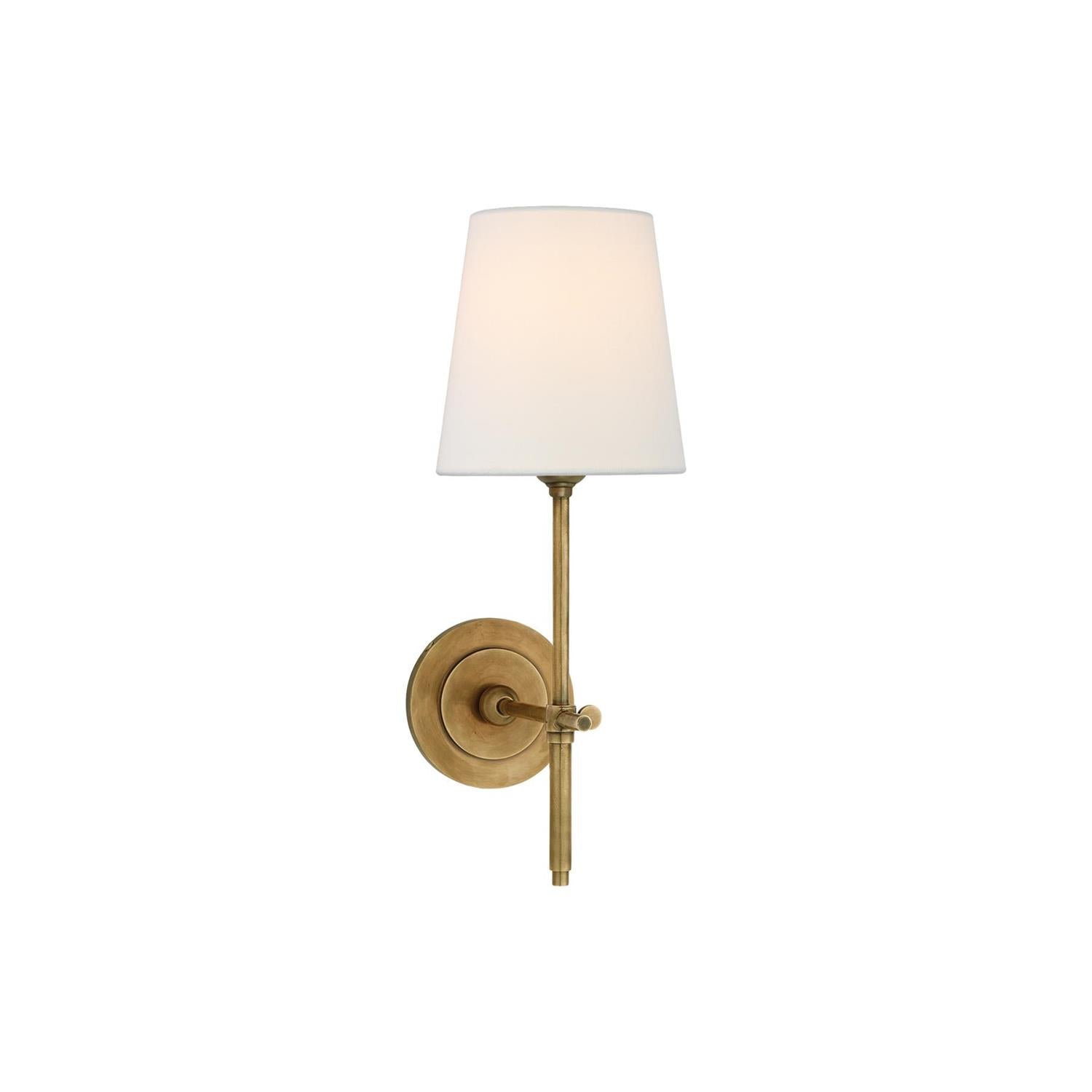 Wall Sconce Brass Fabric Tapered Shade | Wall Lighting