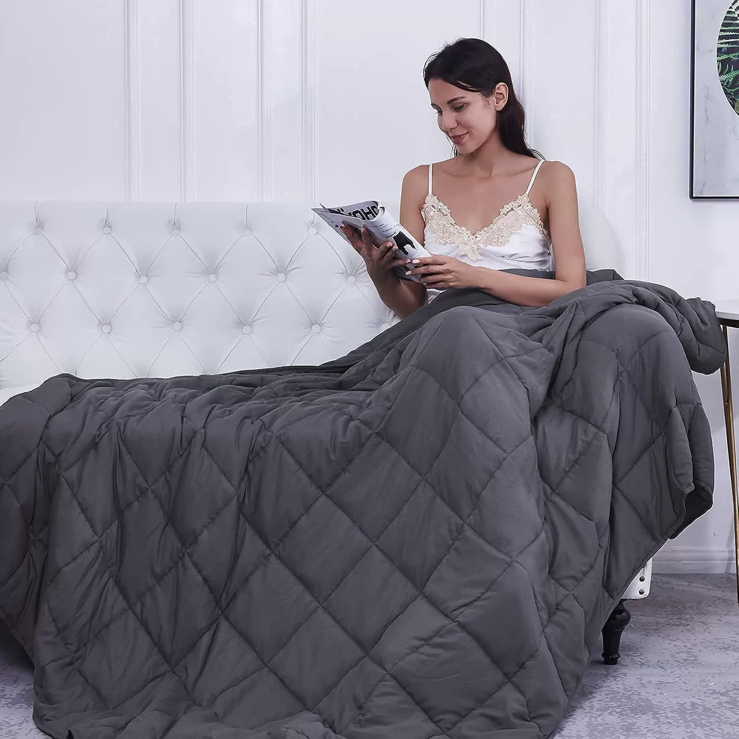 Weighted Blanket Quilted Bed | Large Throw