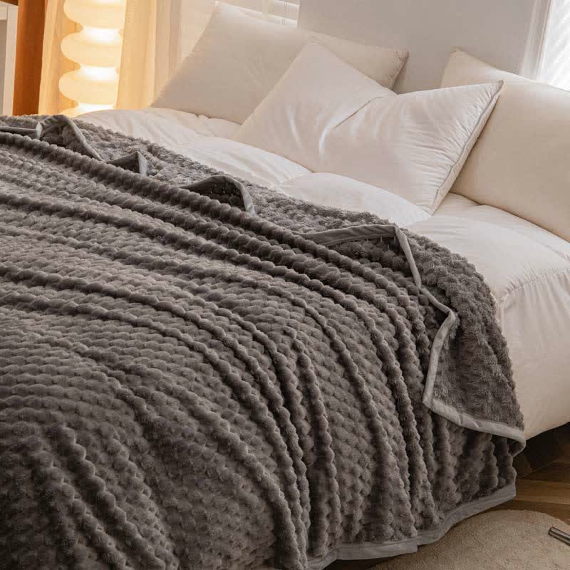 Weighted Blanket Textured Plush Bed Throw | Reversible Design