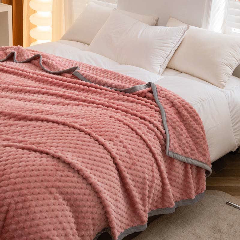 Weighted Blanket Textured Plush Bed Throw | Reversible Design